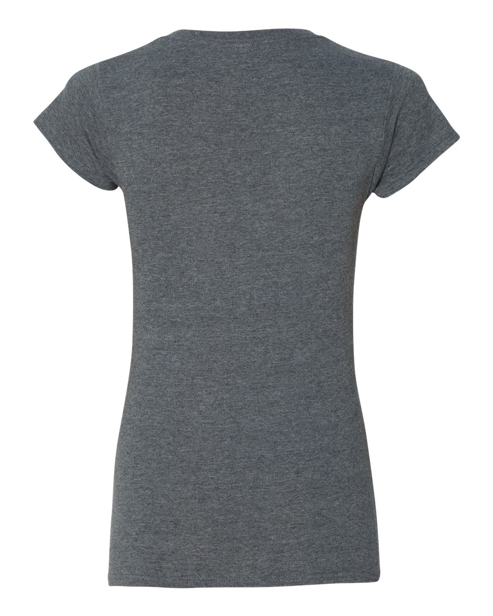 T-shirt femme col en V ultra doux coton gris cendré foncé