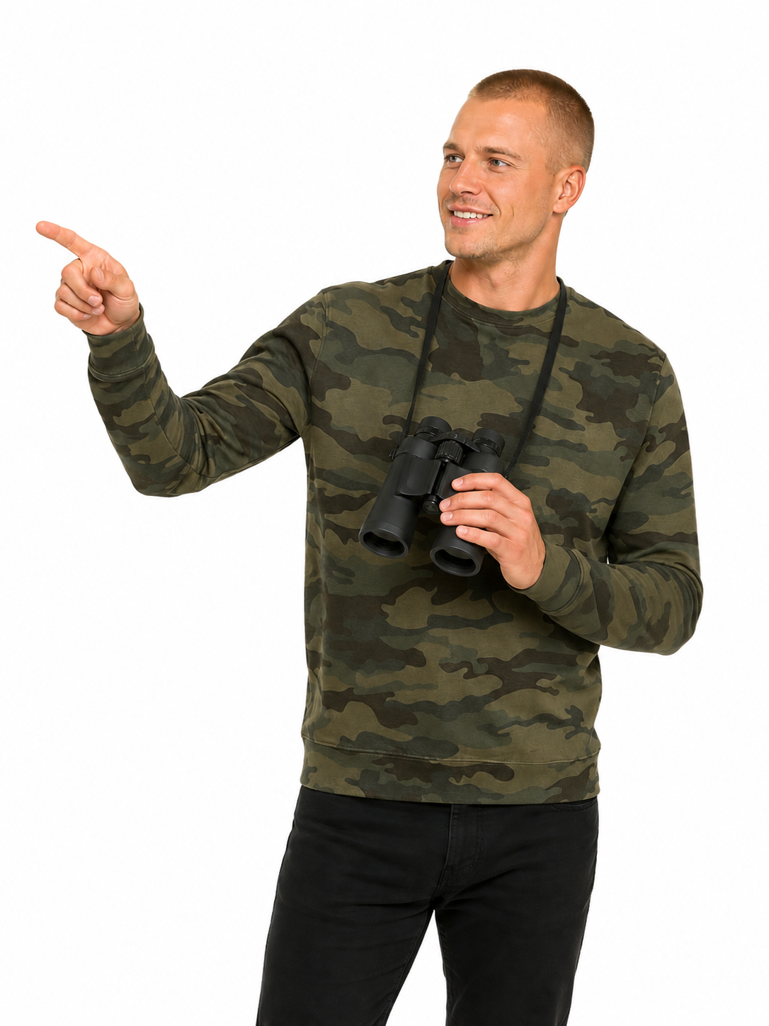 Crewneck Mi-Léger Motif Camouflage (nsp49) - 80% Coton 20% Polyester | 6 Tailles