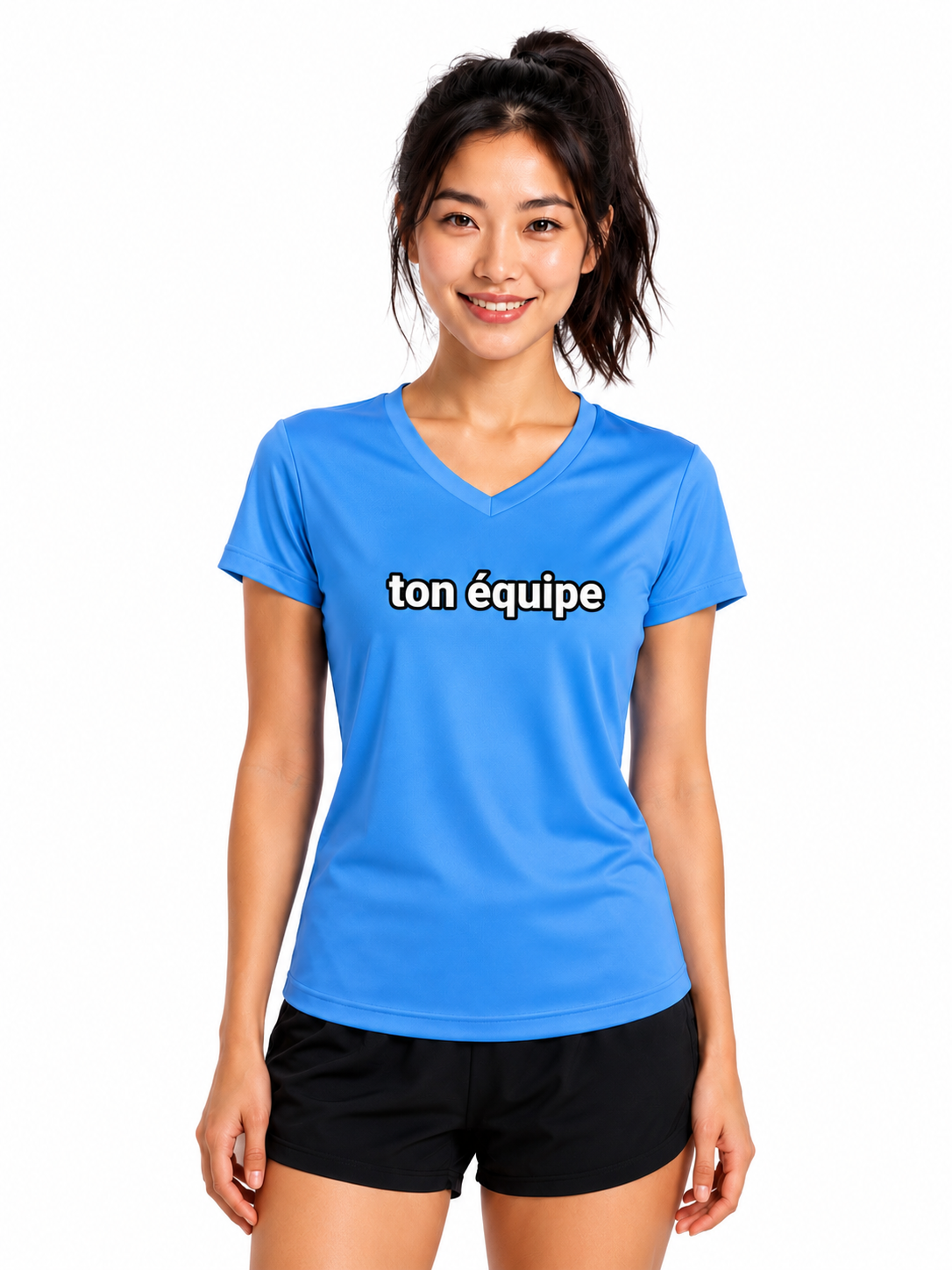 T-shirt Performance Femme Col en V (nsp36-S) - Évacuation Humidité & Protection UV | 18 Couleurs