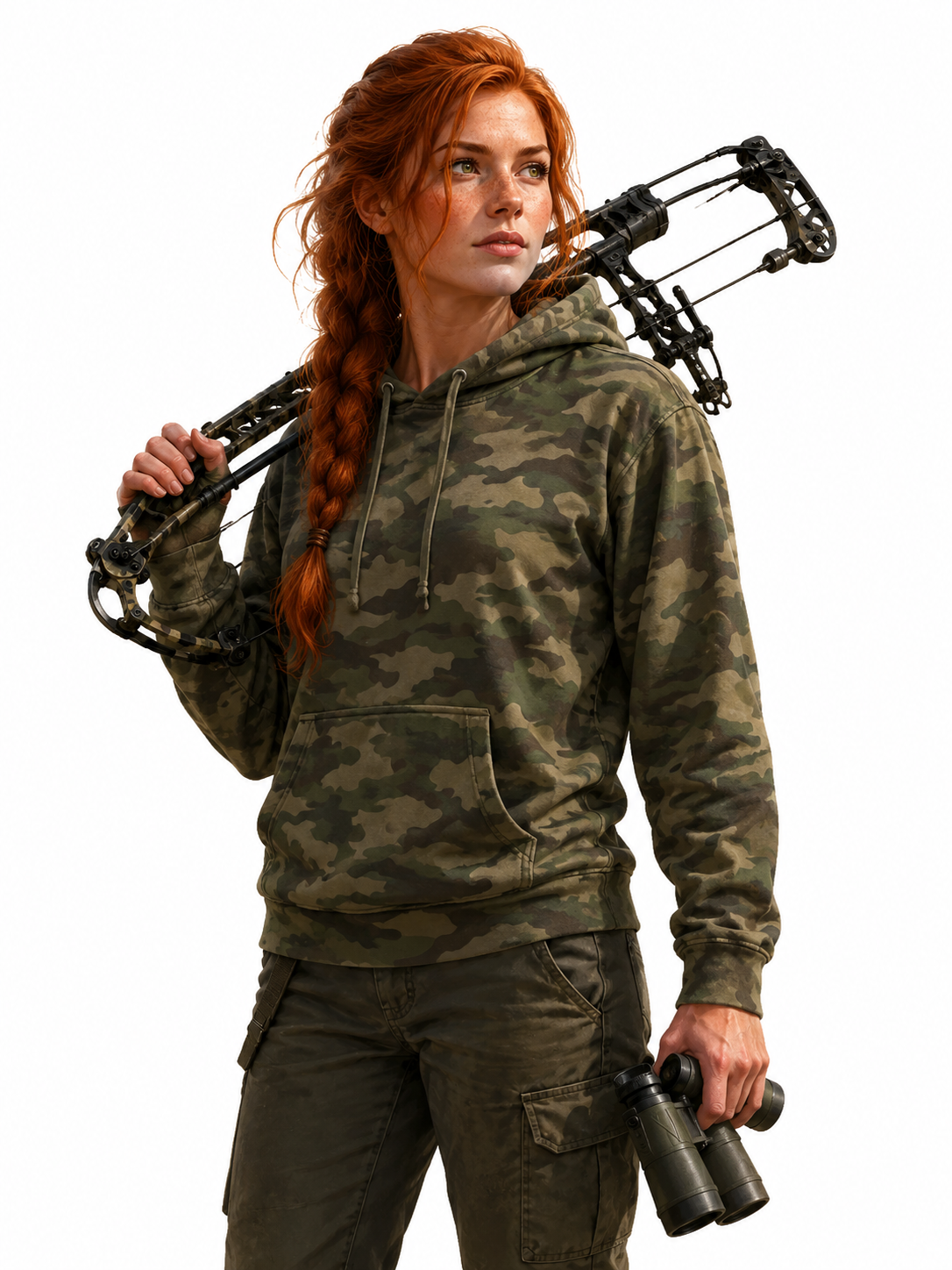 Hoodie Mi-Léger Style Chasse et Pêche Femme (nsp65) - 80% Coton 20% Polyester | 7 Couleurs