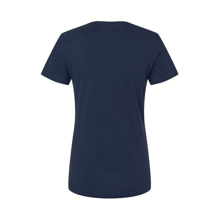 T-shirt femme col en V ultra doux coton bleu marin