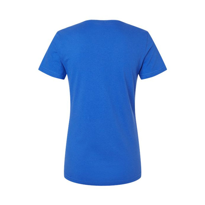 T-shirt femme col en V ultra doux coton bleu royal