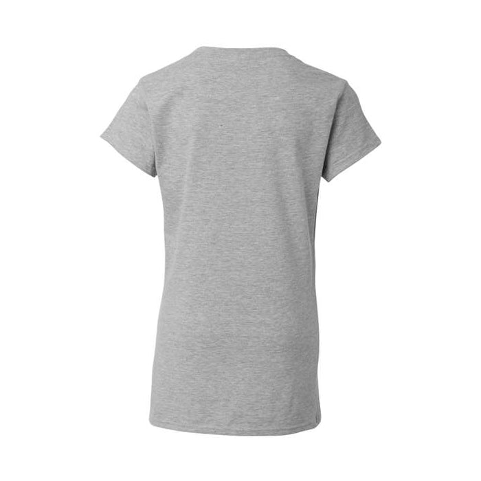 T-shirt femme col en V ultra doux coton gris sport
