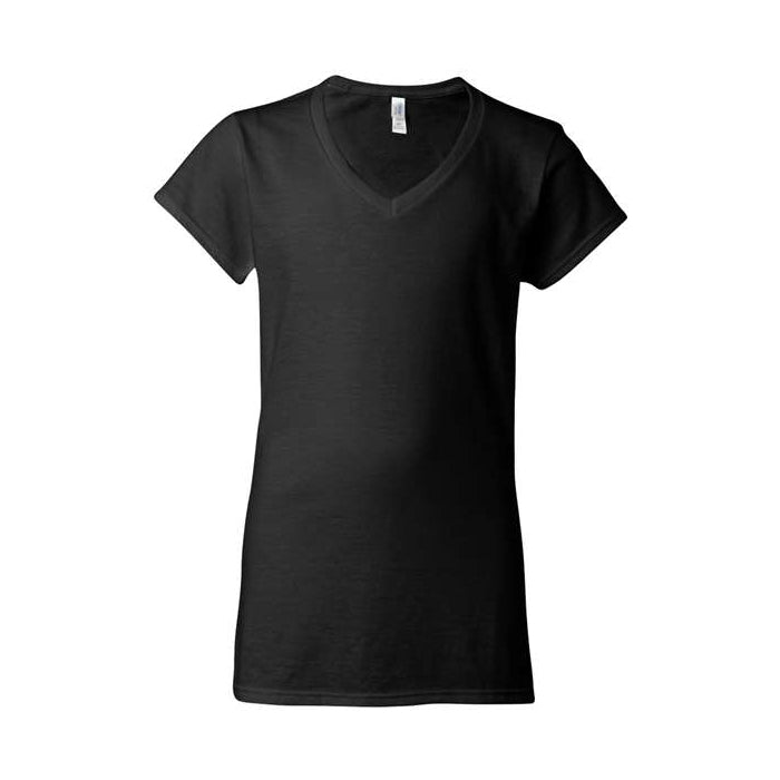 T-shirt femme col en V ultra doux coton noir