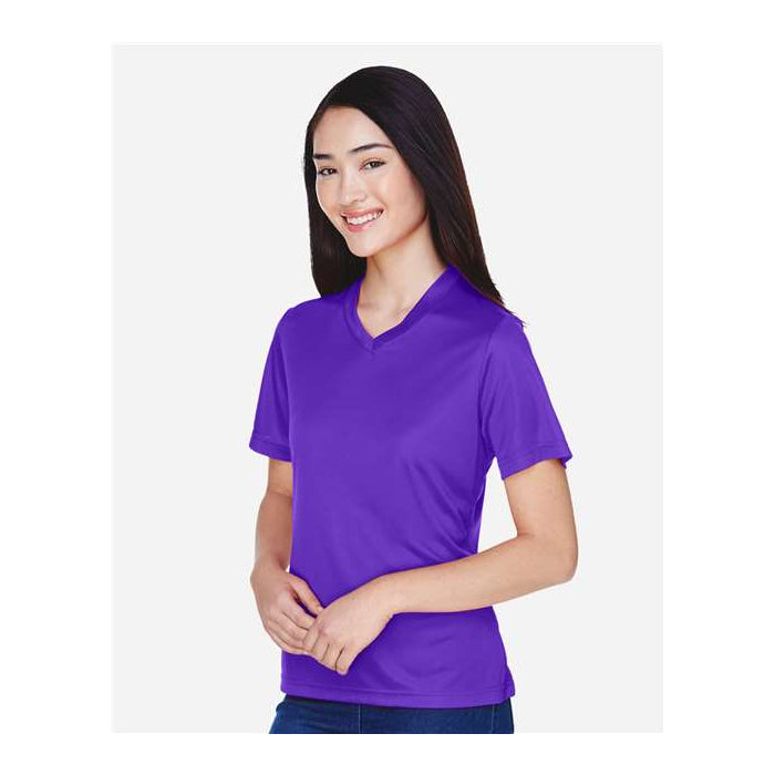 T-shirt Performance Femme Col en V (nsp36) - Évacuation Humidité & Protection UV | 18 Couleurs