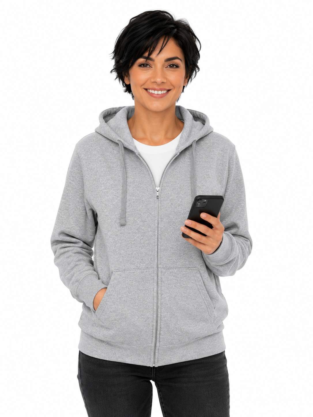 Hoodie Full Zip - 50% Coton et Polyester Femme (nsp26) | 3 couleurs