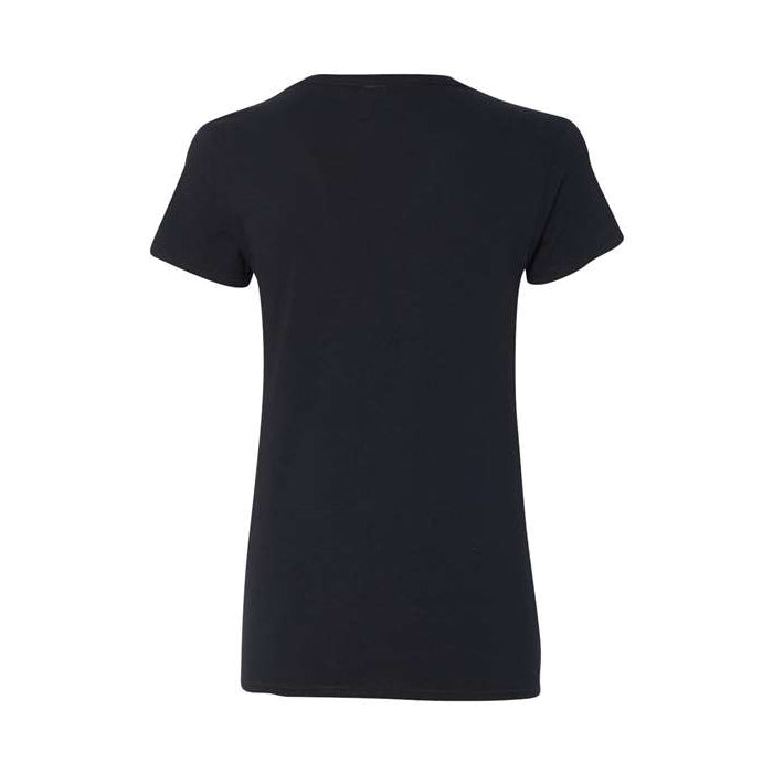 T-shirt femme col en V coton lourd noir