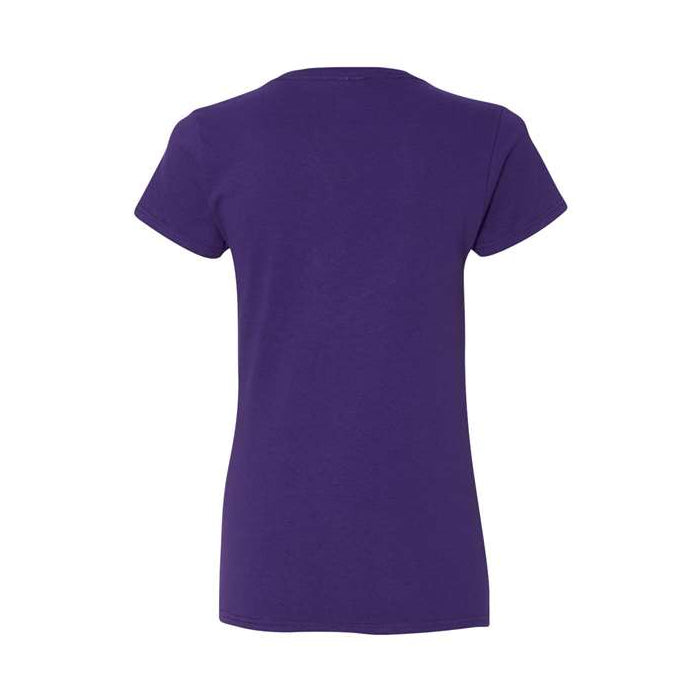 T-shirt femme col en V coton lourd violet