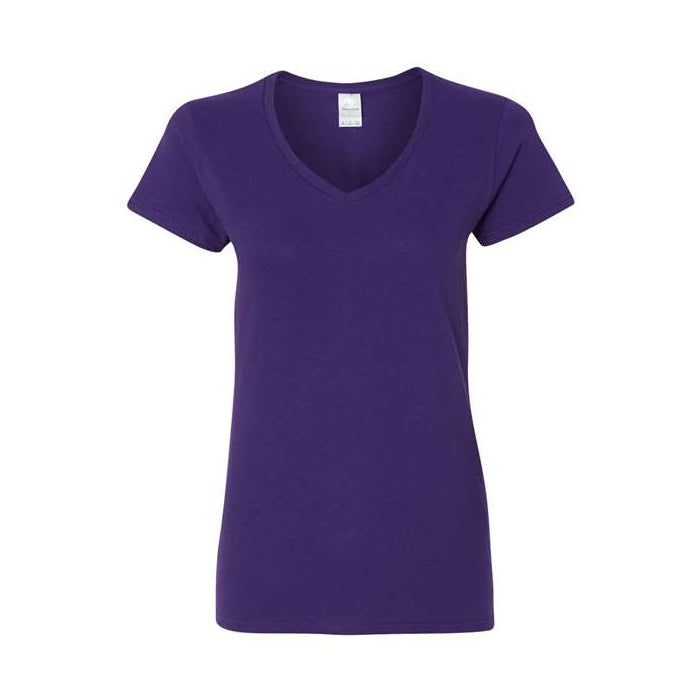 T-shirt femme col en V coton lourd violet