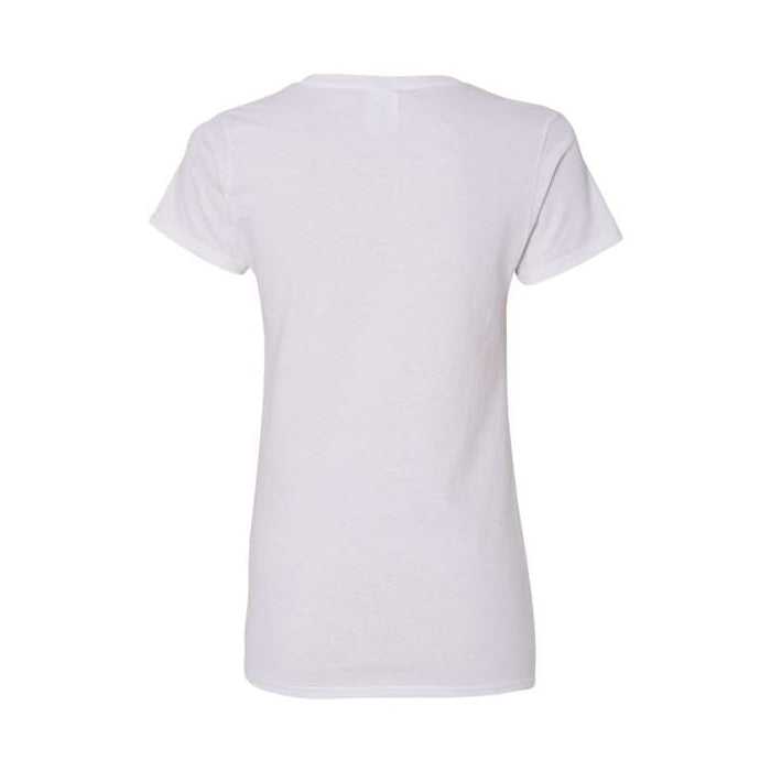 T-shirt femme col en V coton lourd blanc