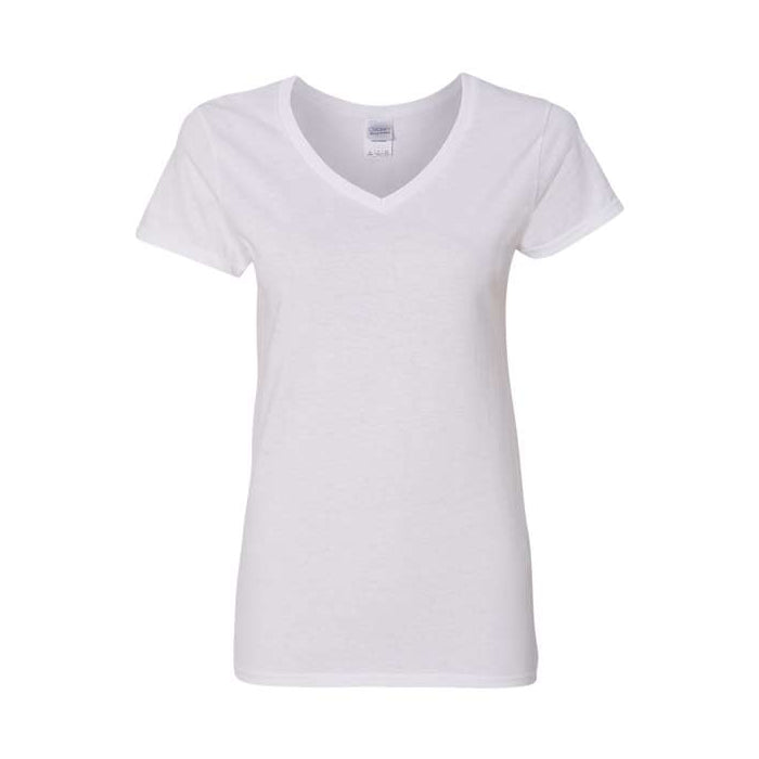 T-shirt femme col en V coton lourd blanc