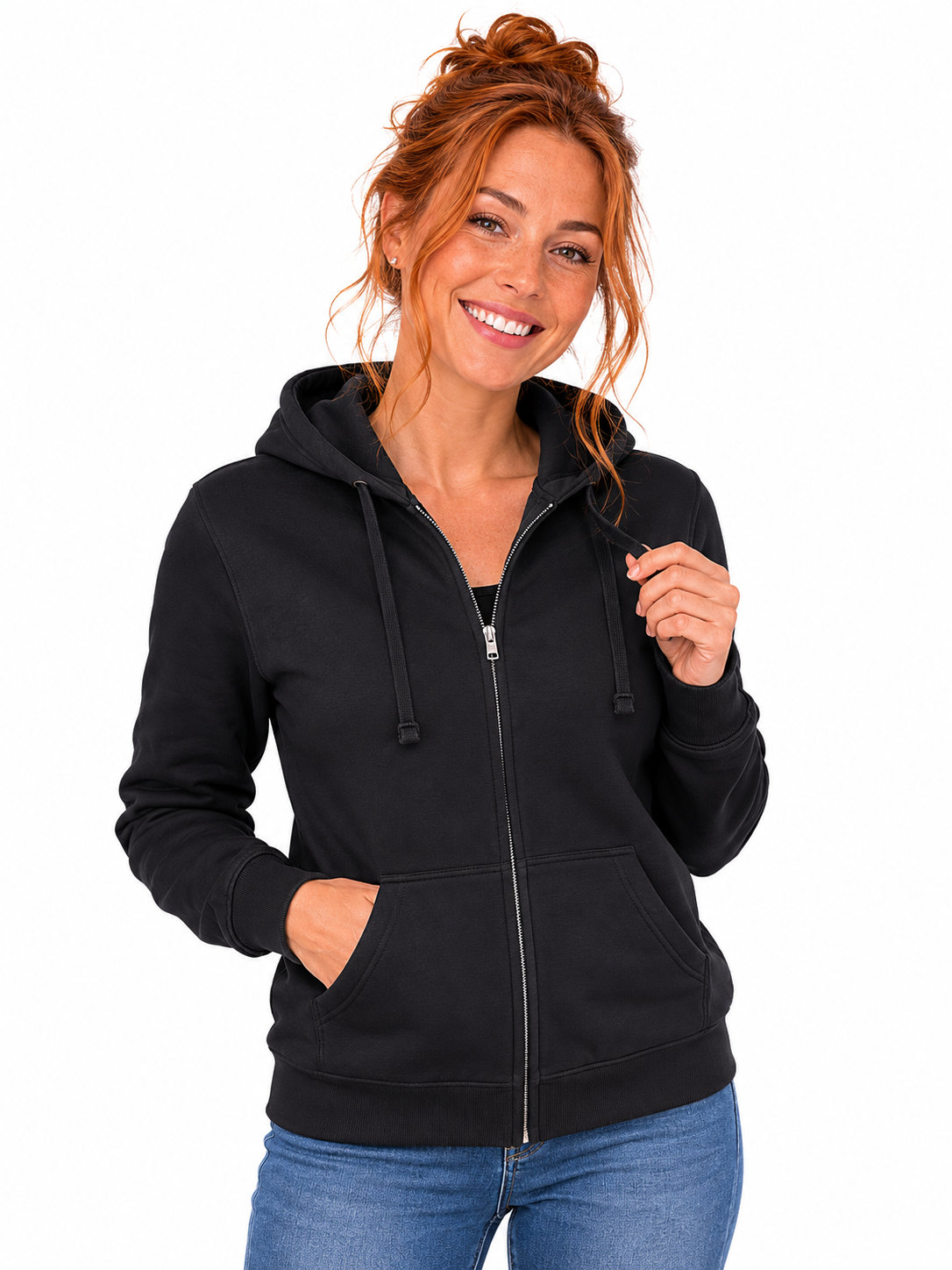 Hoodie Full Zip Premium Femme (nsp24) - 50% Coton Peigné et Polyester | 9 couleurs