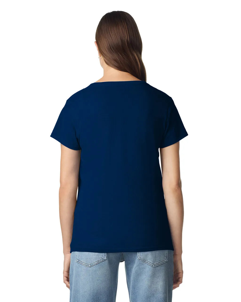 T-shirt Femme Col en V Coton 100% (nsp05) - Tissu Lourd 8,8 oz Semi-Ajusté | 11 couleurs