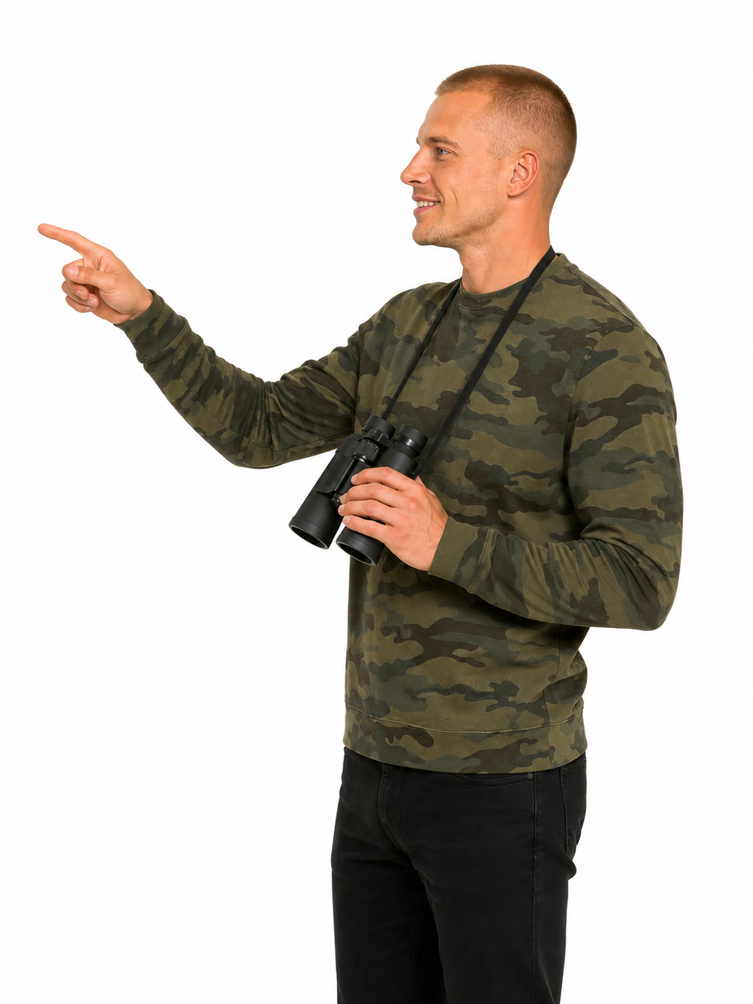 Crewneck Mi-Léger Motif Camouflage (nsp49) - 80% Coton 20% Polyester | 6 Tailles