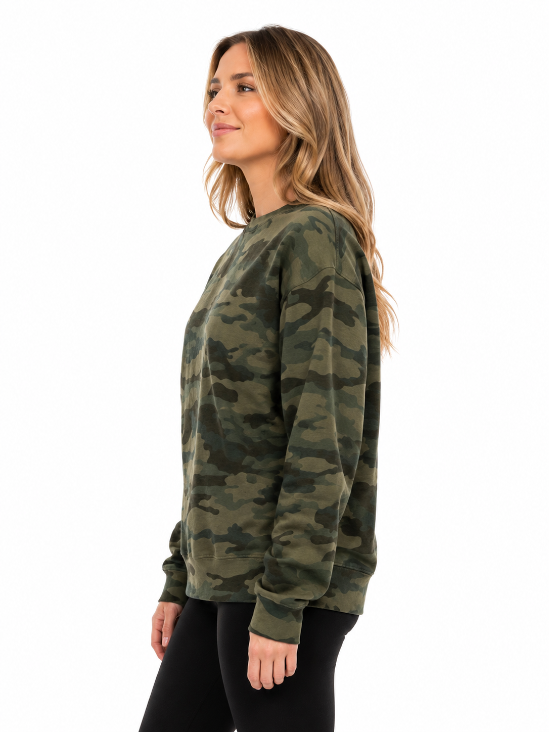 Crewneck Mi-Léger Motif Camouflage Femme (nsp49) - 80% Coton 20% Polyester | 6 Tailles