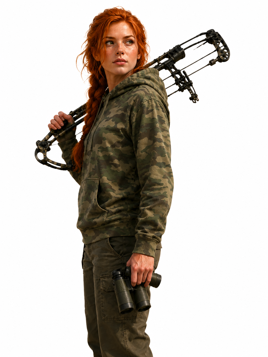 Hoodie Mi-Léger Style Chasse et Pêche Femme (nsp65) - 80% Coton 20% Polyester | 7 Couleurs