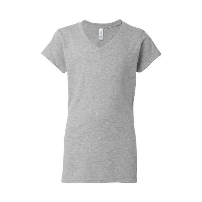 T-shirt femme col en V ultra doux coton gris sport