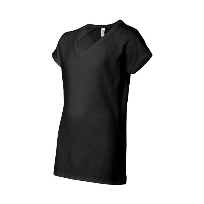 T-shirt femme col en V ultra doux coton noir